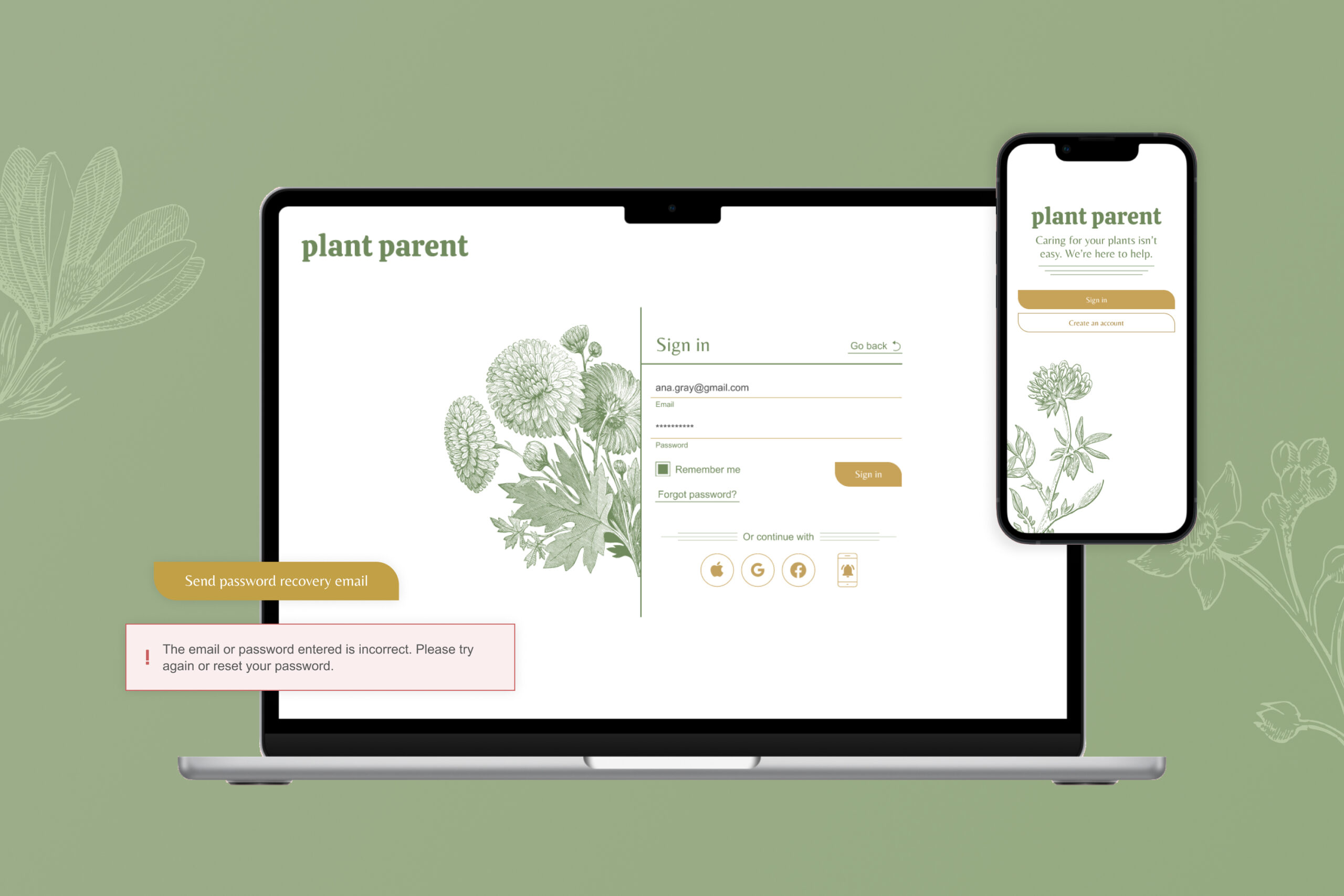 Plant Parent Login Study